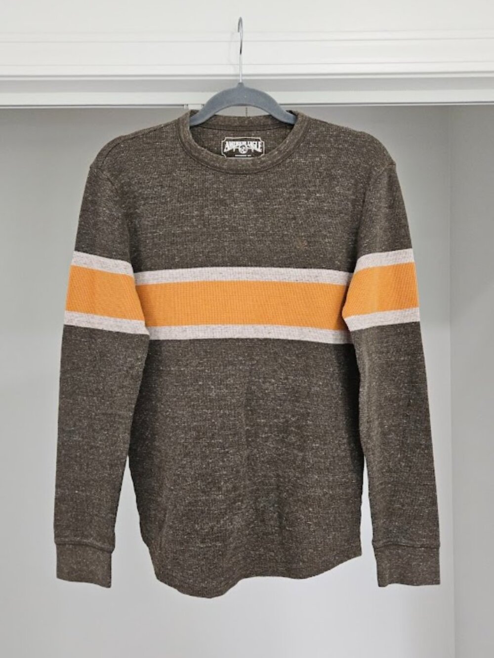 American Eagle waffle knit gorpcore Y2K long sleeve tee shirt top men's xs 90s
